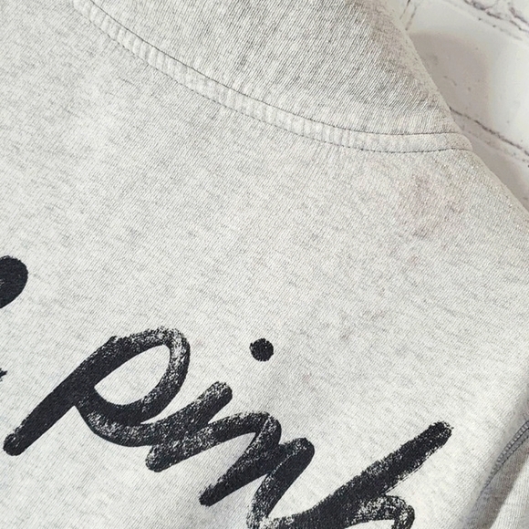 Y2K 2011 Victoria's Secret PINK Logo Quarter Zip Collared Gray Sweatshirt Sz  Sm - Picture 8 of 15